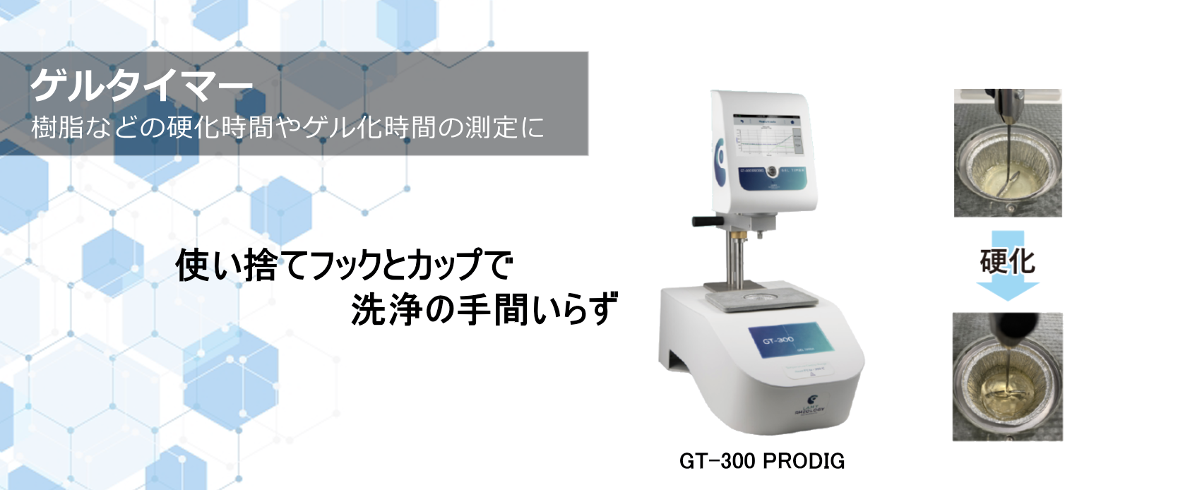 硬化過程をモニタリングするゲルタイマー